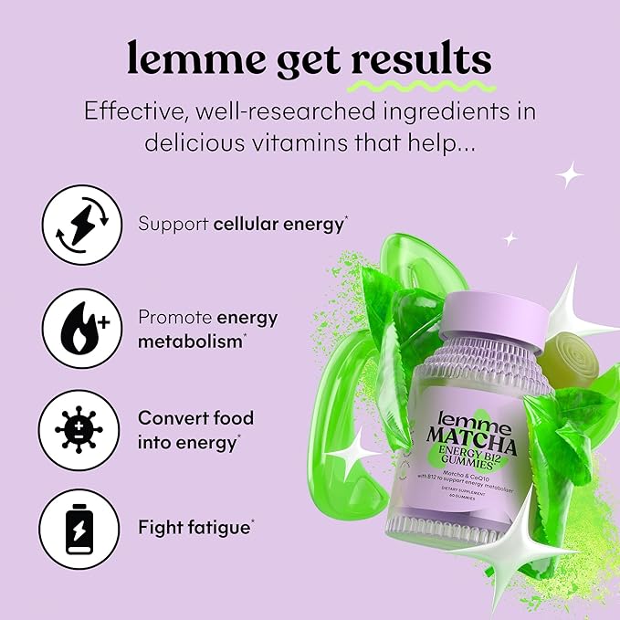 Lemme Burn Debloat &amp Matcha Bundle - Metabolism &amp Fat Burning Capsules + Bloating &amp Gas Relief Capsules + Energy B12 Gummies - Gluten-Free Non-GMO - 60 ct. ea