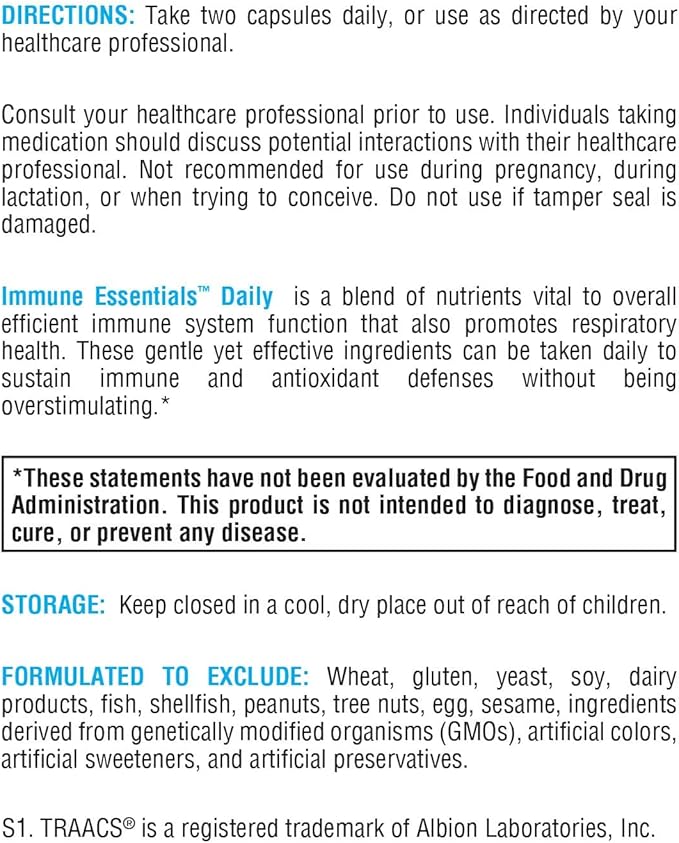 XYMOGEN Immune Essentials Daily - Vitamin C Zinc &amp Quercetin - Daily Immune Antioxidant &amp Respiratory Support - Long-Term Immune Nutrition - Vegan &amp Gluten-Free - 120 Capsules