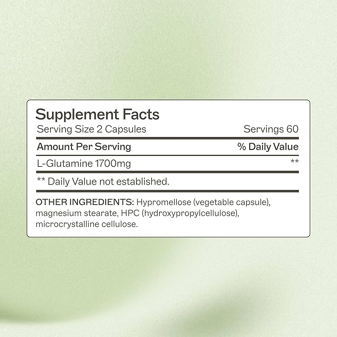 Amy Myers MD L-Glutamine Capsules - Digestion Supplement to Aid Healthy Gut Barrier - Supports Muscle Recovery &amp Aids Against Sweet Cravings - Formula for Immune Health - 120 Capsules (60 Capsules