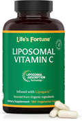 Life's Fortune Liposomal Vitamin C 2100 mg Fast Acting Absorption Higher Bioavailability Supporting Immune System High Antioxidant Supplement Formula – Collagen Booster – 180 Capsules