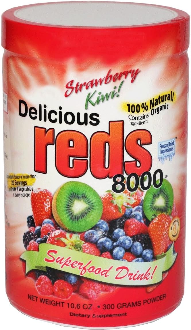 Greens World Delicous Reds 8000 Strawberry-Kiwi Flavor 10.6 Ounce