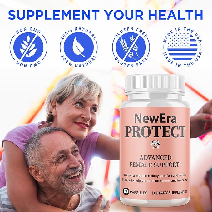 New Era Protect Capsules Official Newera Protect Pills for Women with All Natural Ingredients Advanced Formula New EraProtect Womens Health and Wellness Support Vitamin Supplement (60 Capsules)