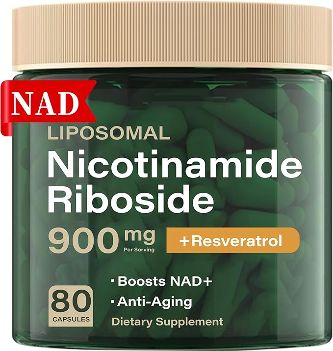 NAD Resveratrol Supplement Plus Extra Strength Nicotinamide Riboside NR 900mg for Women &amp Men NAD Supplement NMN Alternative– Liposomal Formula for Energy Anti-Aging