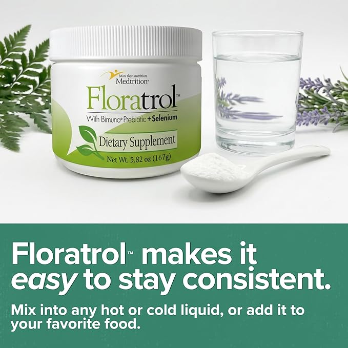 Medtrition Floratrol™ Prebiotic Fiber Powder for Digestive Health – Bimuno® GOS Prebiotic + Selenium – Supports Gut Health &amp Regularity – Dissolves Clear and Fast No Grit or Taste Small Serving