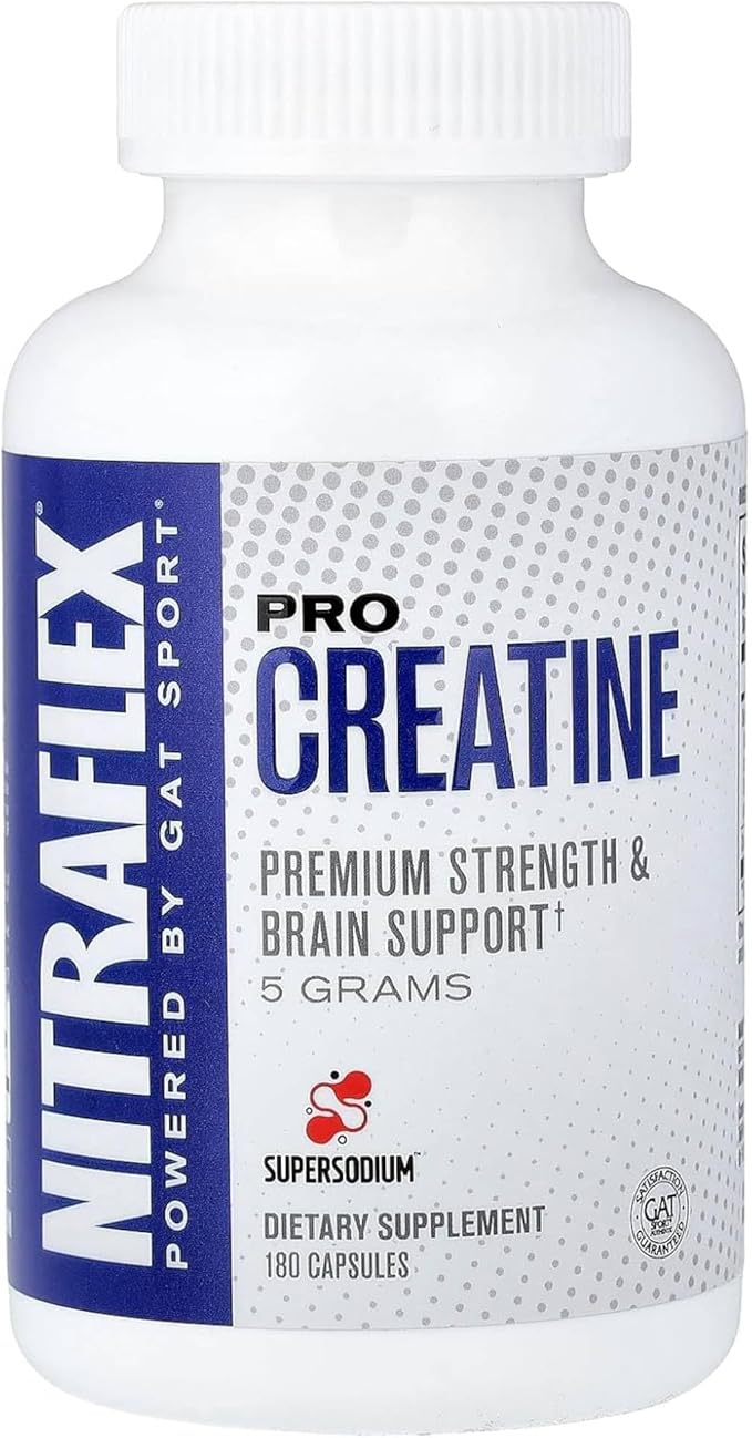 GAT SPORT Pro Creatine Capsules Strengh Wellness Brain Health Enhanced Absorption 5 Grams 180 Veggie Capsules