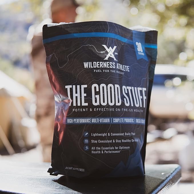 Wilderness Athlete - The Good Stuff | Daily Vitamin Pack - Multivitamin for Women &amp Men - Vitamin Packs for Men &amp Women Health - Supplement Probiotics Omega-3 Fish Oil &amp Multivitamins wi