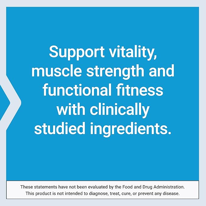 Life Extension Active Vitality &amp Strength Functional Fitness Muscle Health Physical Independence 1-Daily Non-GMO Gluten-Free 30 Capsules