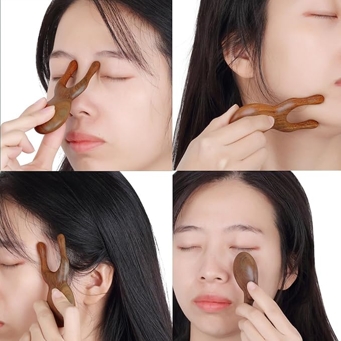 Wood Gua Sha Massage Tools SetScraping Scalp Massage Comb Wooden Gua Sha Scraping Tools3 Pieces.