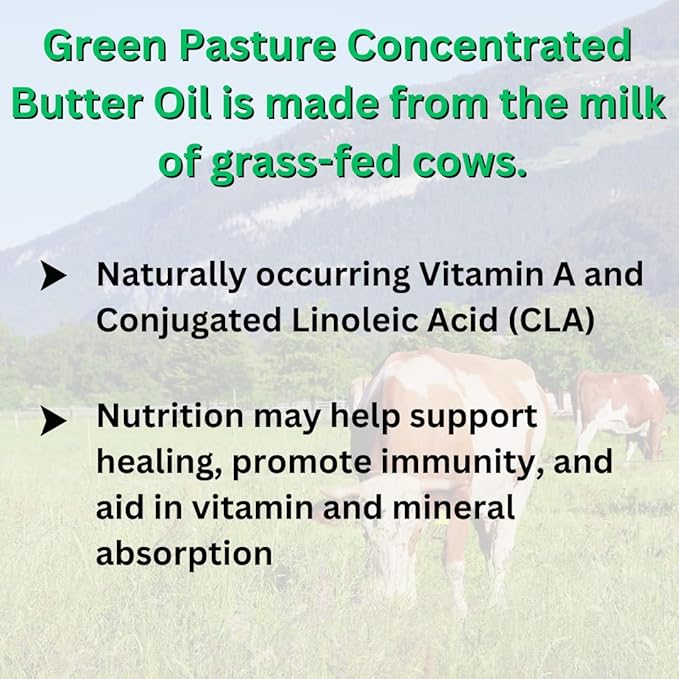 Green Pasture Fermented Cod Liver Oil &amp Butter Oil Blend - Wild Alaska Cod Vitamins A &amp D Omega-3-6-9 MSC Certified 120 Capsules