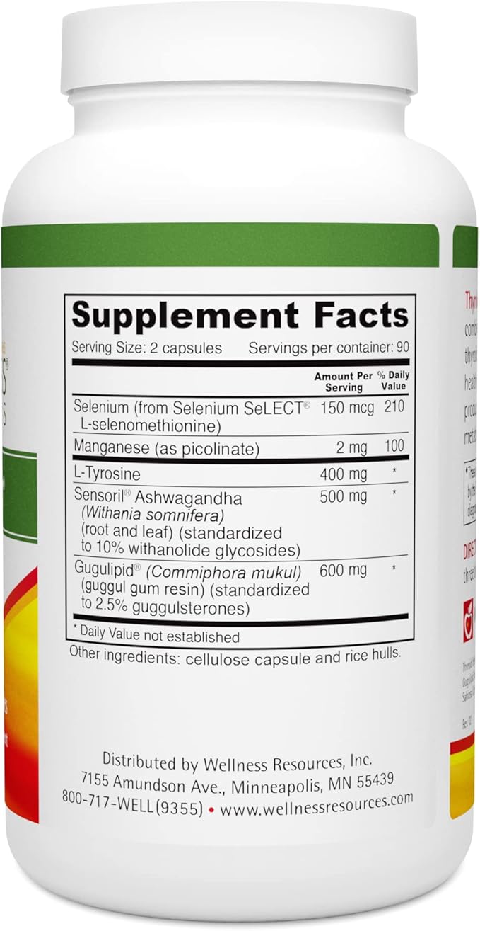 Wellness Resources Thyroid Helper - Natural Supplement for Metabolism Energy Thyroid Support (180 Capsules) …