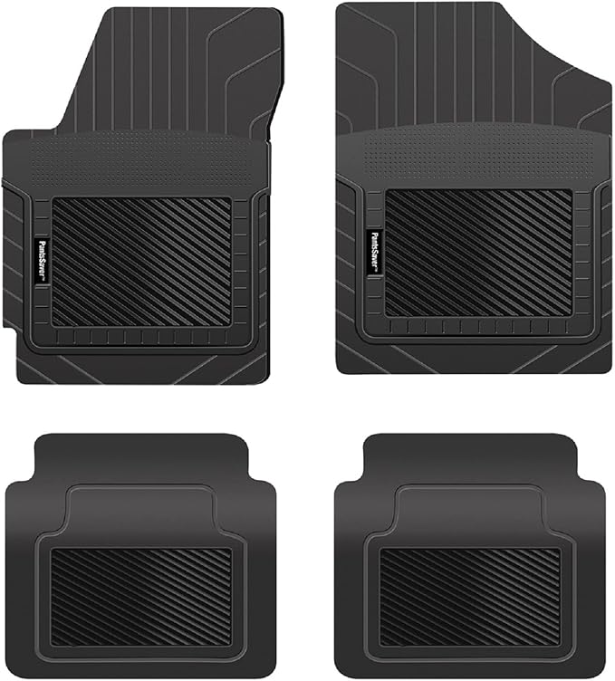 PantsSaver Custom Fits Car Floor Mats for Mercedes-Benz CLA 2018Front &amp 2nd Seat Heavy Duty Floor Mat (4PC) All Weather Protection for VehicleBlack