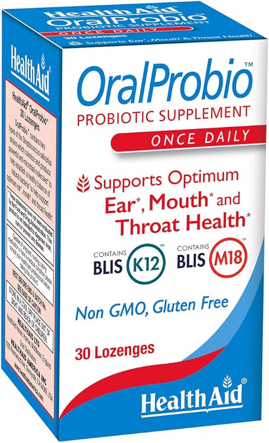 OralProbio 30ct Once Daily Chewable Tablets Supports Optimum Ear Mouth and Throat Health Non GMO Gluten Free Peppermint Flavor Contains BLIS K12 &amp M18