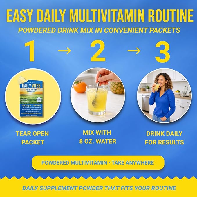 Dr. Price's Multivitamin for Women and Men | Tropical 30 Servings | Daily Supplement Powder with Vitamin C B Complex &amp Minerals | Sugar Free Drink Mix | Doctor-Formulated Made in USA Non GMO