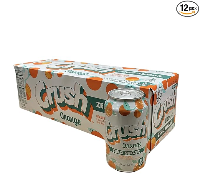 Crush Soda Munchie Box Reserve - Stocked for your Pleasure - Cans or Bottles (Orange Zero Pack of (12) 12 Oz Cans)