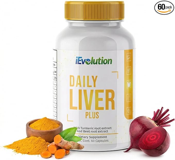 Daily Liver Plus Liver | 60 Capsules Liver Cleanse Detox &amp Support Supplement with Milk Thistle Dandelion Turmeric Artichoke for Enhanced Liver Health &amp Repair - Ideal for Daily Use