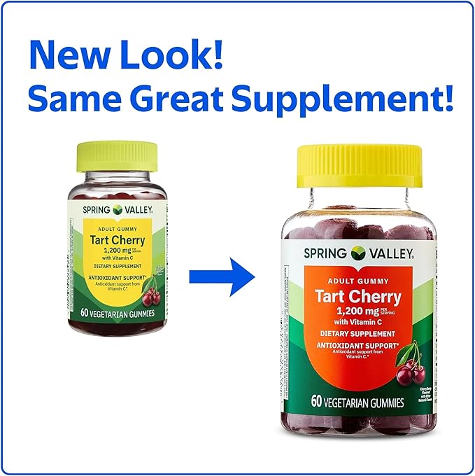 SUREFECT Spring Valley Tart Cherry Gummies - 1200mg per Serving with Vitamin C - Antioxidant Support - 60 Vegetarian Gummies Organizer.