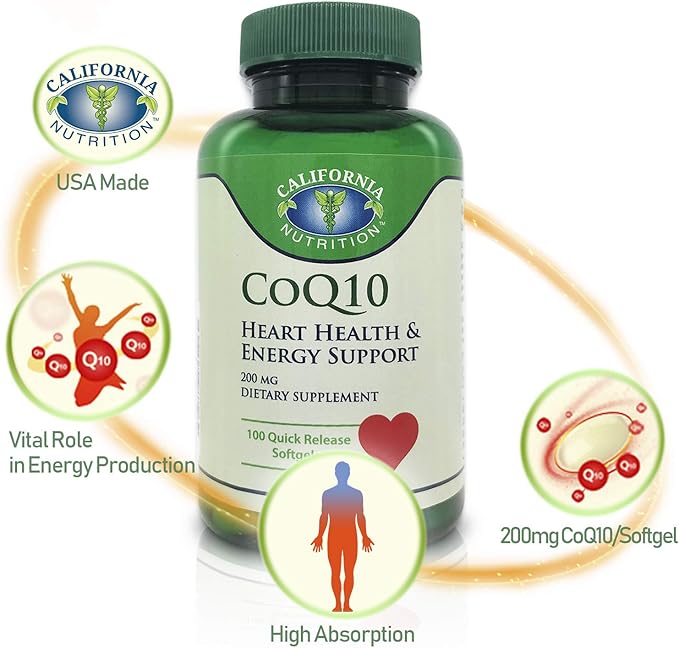 4 Packs CoQ10 200mg Soft Gels Coenzyme Q10 High Absorption Dietary Supplement 100 Counts Softgels Quick Release CO Q-10 Antioxidant for Heart Health &amp Energy Production