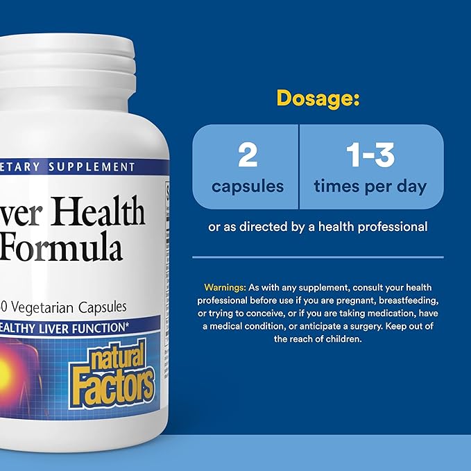 Natural Factors Liver Health Formula Nourishing Support for a Healthy Liver with Licorice Turmeric and Schisandra 60 capsules (30 servings)