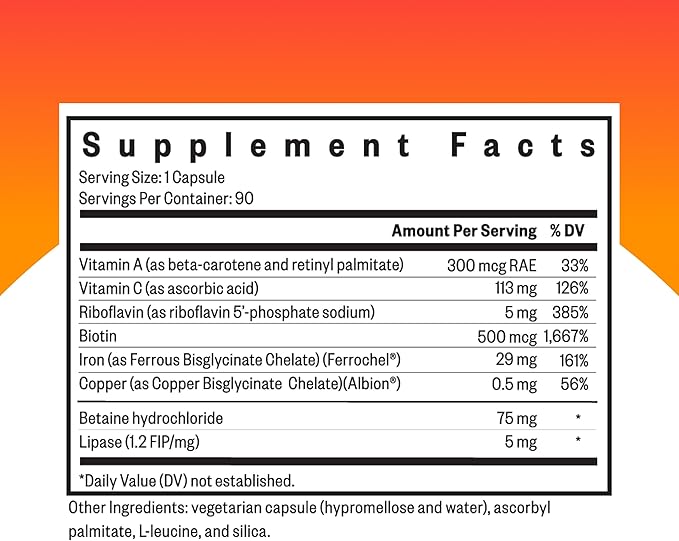 Seeking Health Iron with Cofactors as Ferrochel Ferrous Bisglycinate Vitamin A and C Cofactors Digestive Enzymes for Optimal Iron Absorption Vegan and Vegetarian (90 Capsules)*