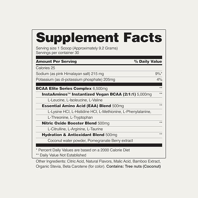 Snap Supplements BCAA Powder - 5g Vegan Branched Chain Amino Acids (2:1:1 Leucine Isoleucine Valine) + Essential Amino Acids with Nitric Oxide Booster 30 Servings Pomegranate Watermelon