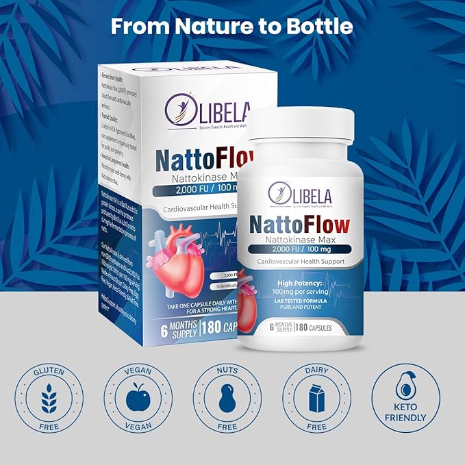 Nattokinase Supplement 2000FU 180 Vegan Capsules | Fermented Enzyme Supplement for Circulation &amp Cardiovascular Wellness | Non-GMO Plant-Based 6 Month Supply Supplements (3)
