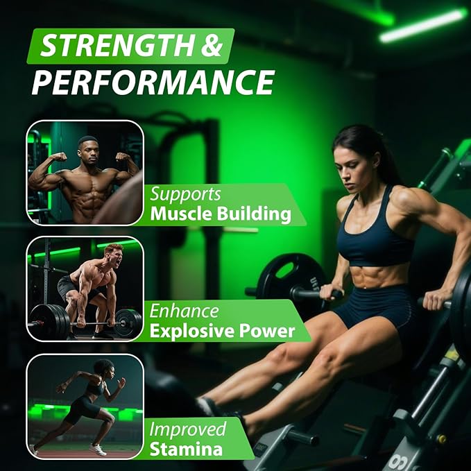 Creatine Monohydrate Gummies Complex 8500 MG for Men &amp Women Creatine Monohydrate Supplement for Muscle Growth Strength &amp Energy Support Pre Workout Gummies 120 Count Green Apple Flavor