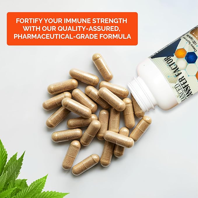 Transfer Factor Enhanced 100 Natural Capsules Immune Support - Transfer Factor Multi Immune from Cow Colostrum Egg Yolk &amp Special Blend of Mushrooms