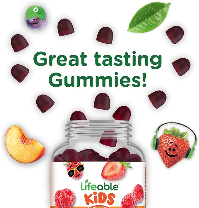 Lifeable Prebiotic Fiber Gummies for Kids | Kids Fiber Gummies 5g | Great Tasting Fiber Supplements for Kids | Prebiotic Gummies for Digestive Health | Fiber Gummy for Kids Children | 90 Gummies