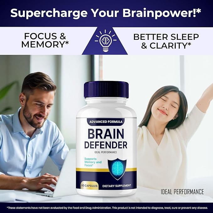 Brain Defender Supplement Brain Defender Brain and Memory Support Pills BrainDefender Capsules Advanced Nootropic Pills for Brain Health Support All Natural Cognitive Health Reviews (2 Pack)