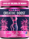 Bold Buns Creatine for Women – Booty Builder Supplement with Collagen &amp BCAA – Supports Muscle Development Post-Workout Recovery Skin Elasticity Healthy Hair &amp Nail | Unflavored – 30 Servin