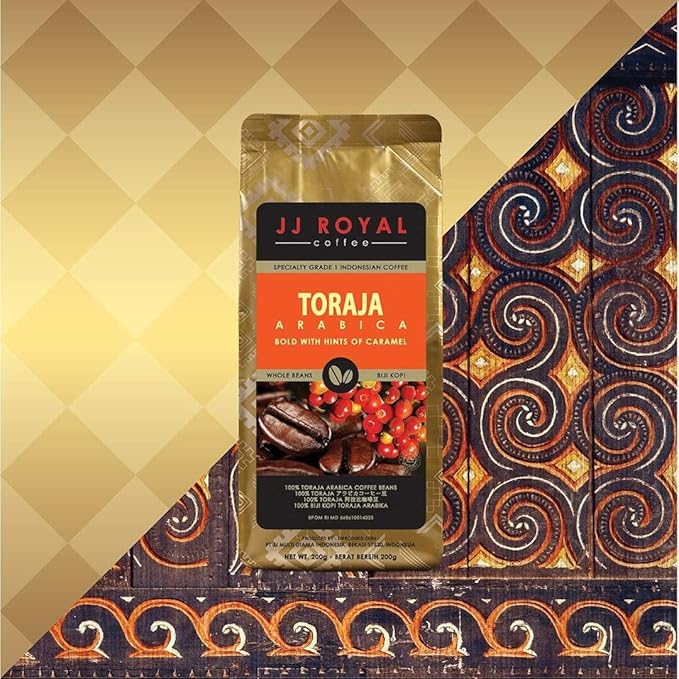 JJ Royal Coffee Toraja Arabica 200g Ground Coffee (Pack of 1)