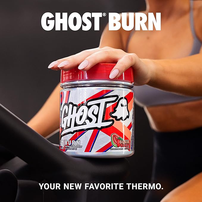 GHOST Burn Weight Management Powder Guava Berry (60 Servings) - Metabolism &amp Energy Support Supplement for Men &amp Women - Natural Caffeine L-Carnitine &amp L-Tyrosine - Gluten Soy &amp Sug