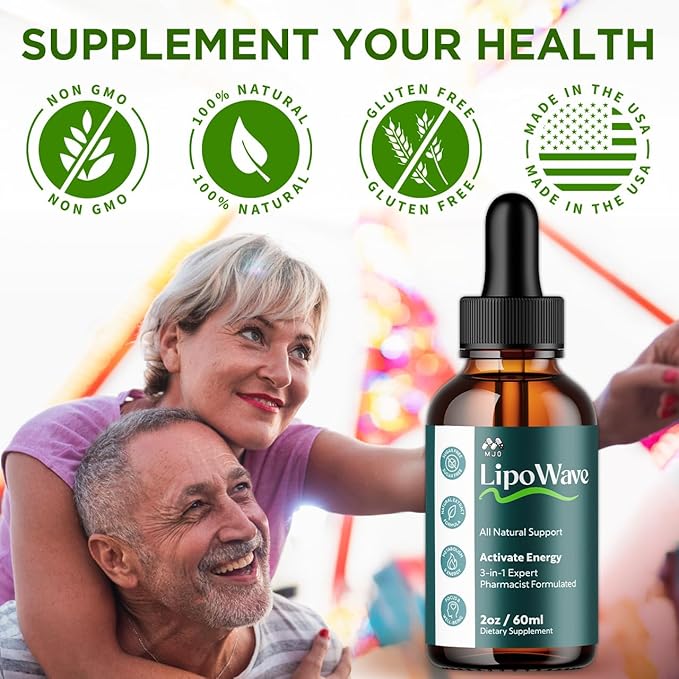 Lipowave Drops Official LipoWave Drops with All Natural Ingredients Advanced Overall Health and Wellness Vitamin Supplement Premium Formula for Maximum Strength Multivitamin Support (30 Servings)