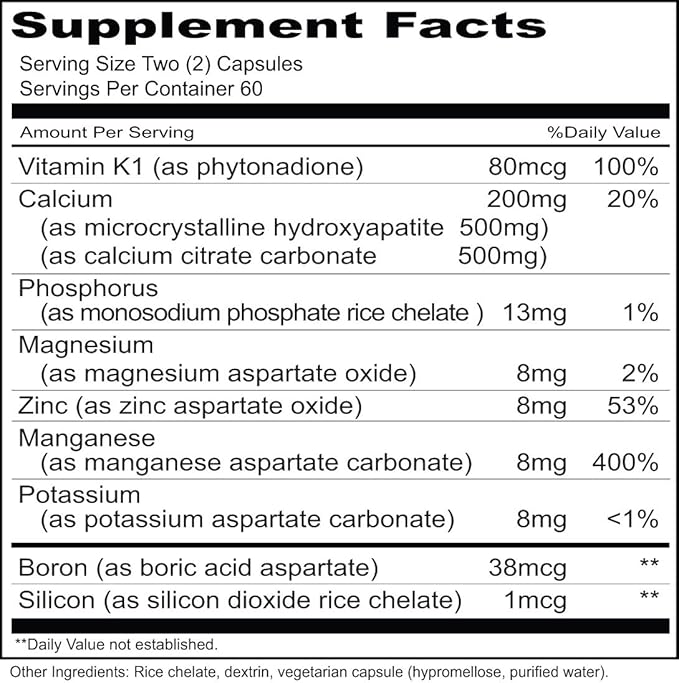 Priority One Vitamins M.C.H.C. Calcium 120 Capsules - Microcrystalline Calcium Hydroxyapatite Comlex - Promoting Healthy Bone Formation and Density.*