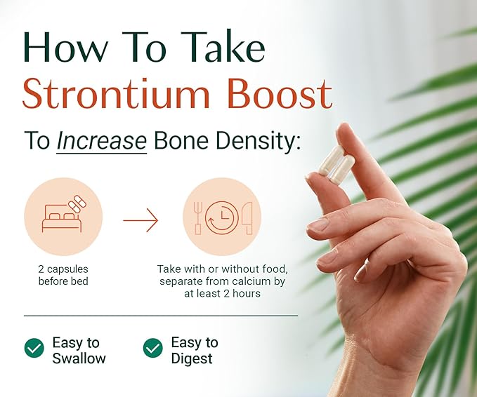 AlgaeCal - Strontium Boost Natural Strontium Supplement for Bone Density Increase Strontium Citrate 680 mg Easy to Swallow for Bone Health &amp Bone Strength Gluten-Free - Veggie Caps 3 Month Su