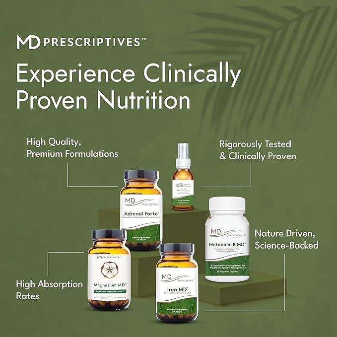 MD Prescriptives - Magnesium MD - Highly Absorbable Dietary Magnesium Supplement with Glycinate &amp Acetyl Taurinate - 120 Capsules