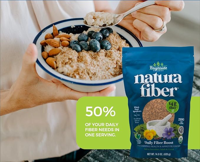 All-Natural Organic Fiber Powder Supplement Plant-Based Whole Food Ingredients No Artificial Colors or Flavors