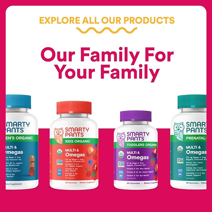 SmartyPants Women's Multivitamin Gummies Omega 3 (DHA/EPA) Methylfolate CoQ10 Vitamin D3 C Vitamin B12 B6 A K &amp Zinc Inositol Gluten Free 90 Count (30 Day Supply)