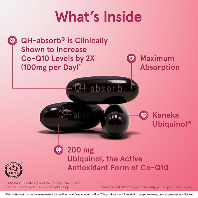 Jarrow Formulas QH-Absorb 200 mg - High Absorption Co-Q10 - Active Antioxidant Form of Co-Q10 &amp Life Extension N-Acetyl-L-Cysteine (NAC) Immune Respiratory Liver Health NAC 600 mg