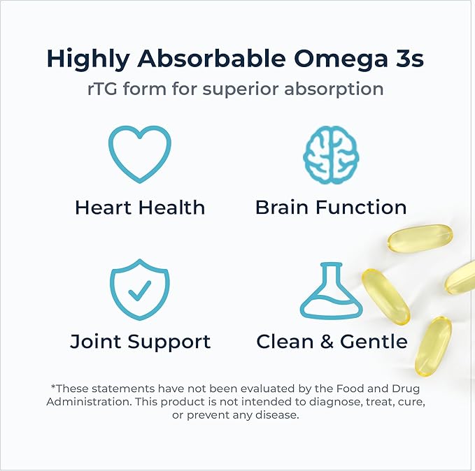 EPAX® Norwegian Omega-3 Fish Oil - 1000mg EPA &amp DHA rTG Form for Superior Absorption IFOS Certified No Fishy Burps Third-Party Tested Heart Brain &amp Joint Support - 120 Softgels