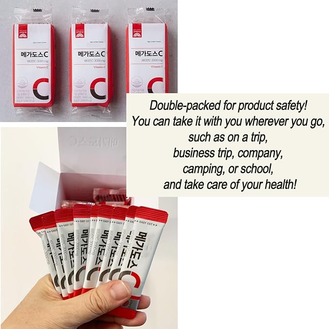 Korean Powder Vitamin Stick Individually Packaged Powder Stick for K.O.R.E.A.E.U.N.D.A.N Vitamin C 3000mg (100 Packets 300g)