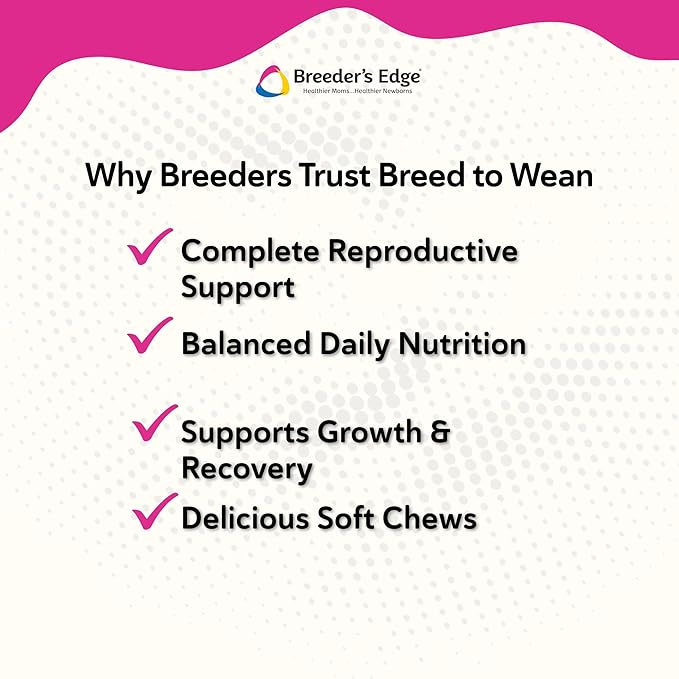 Breeder’s Edge Breed to Wean Prenatal and Postnatal Multivitamin for Dogs &amp Cats Supports Pregnant &amp Nursing Moms Supplement Provides Antioxidants Vitamins &amp Minerals 400ct for Medium