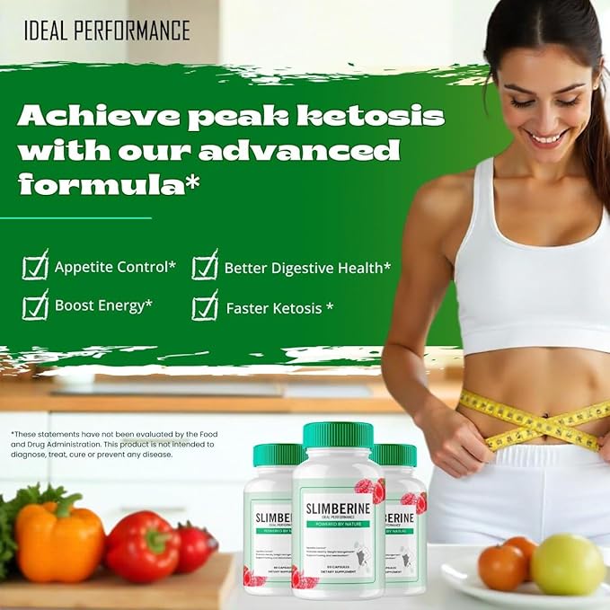 Slimberine Keto Capsules Slimberine Advanced Formula Pills - Maximum Strength Slimberine All Natural Keto Pills Slimberine Capsules Slimberine Official Formula Pills Reviews (5 Pack)