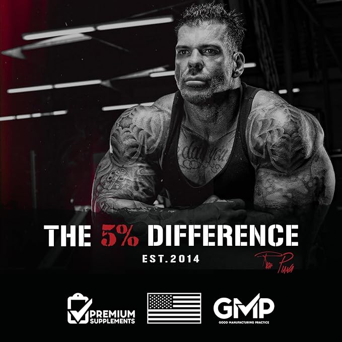 5% Nutrition Rich Piana AllDayYouMay Caffeinated BCAA Energy Powder | Premium Pre Workout Amino Energy &amp Electrolytes | Hydration Endurance &amp Recovery | 16.08 oz 25 Servings (Fruit Punch)