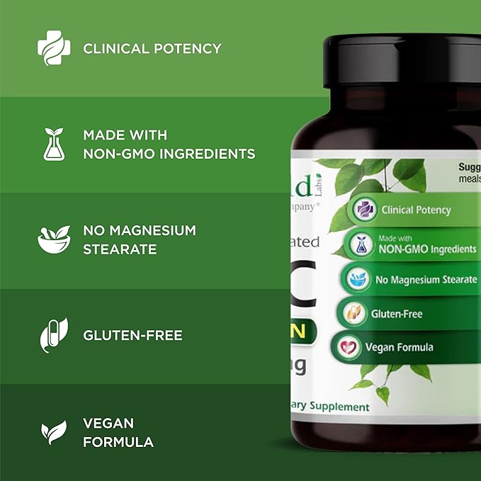 EMERALD LABS NAC 600mg - N-Acetyl-L-Cysteine - Vegan Amino Acid Supplement That Supports Detoxification - 60 Vegetable Capsules (60-Day Supply)