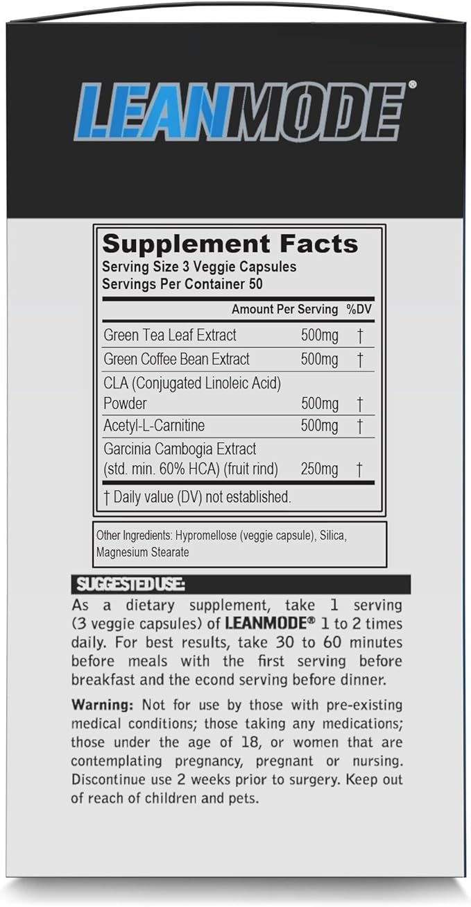 EVL Weight Loss Support Stack - Trans4orm Thermogenic Fat Burner &amp Metabolism Support Pills with Green Coffee Bean Extract and Forskolin Plus LeanMode Non-Stimulant