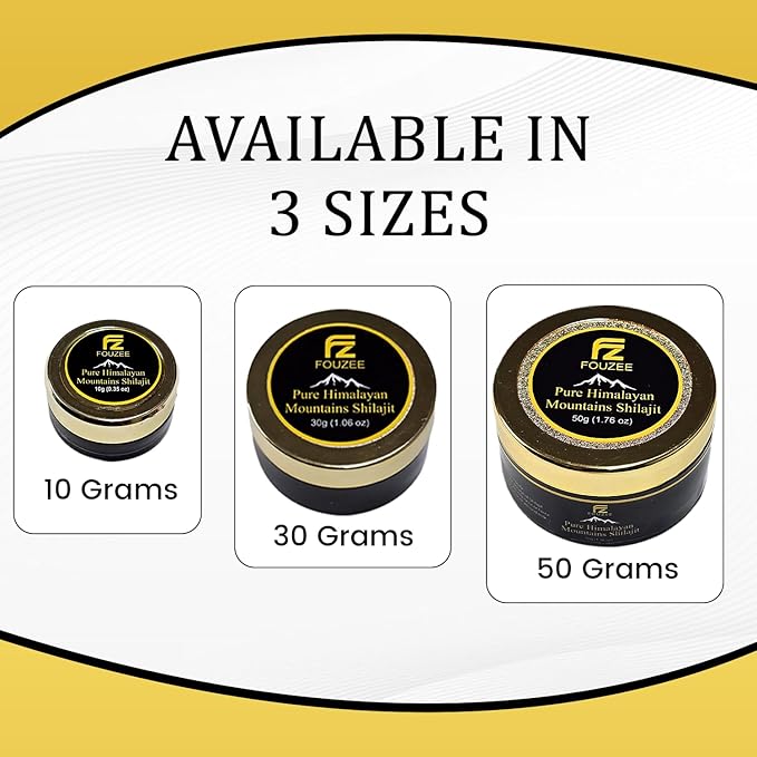 FOUZEE Pure Himalayan Mountains Shilajit - 77% + Fulvic Acid Authentic Hard Consistency Natural Source of Fulvic Acid Over 85 Trace Minerals Includes Stainless Steel Spoon (30 Grams)