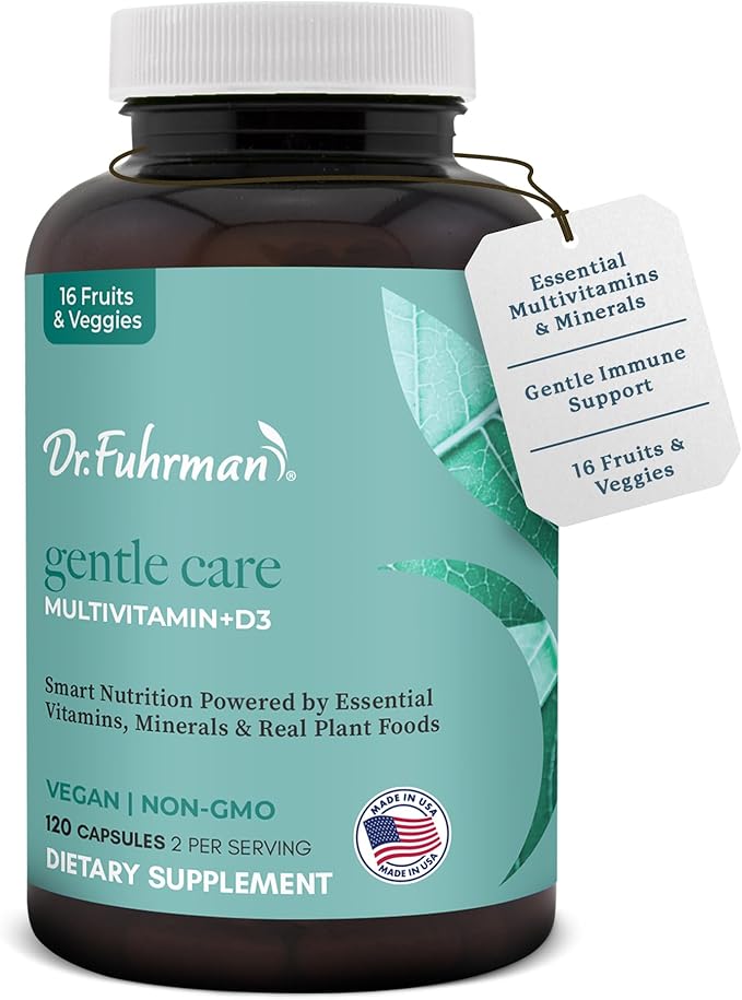 Dr. Fuhrman 2 Month Supply Multivitamin for All + D3 Vitamin for Immune Support | Vegan Formula Womens Multivitamin with B12 &amp Zinc | Whole Food multivitamin with 17 Fruits &amp Veggies