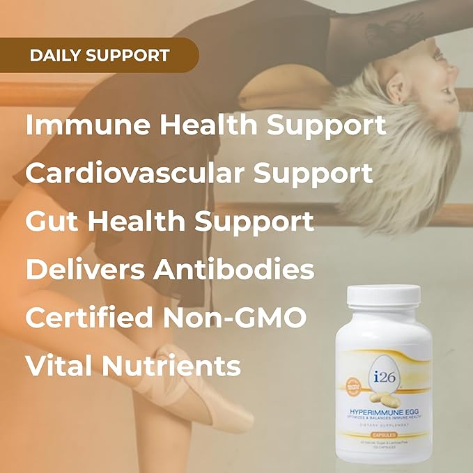 Youngevity i26® Hyperimmune Egg Capsules – Immune and Digestive Support – Hyperimmune Egg Powder Supplement – Non-GMO Gluten-Free Lactose-Free 135 Capsules