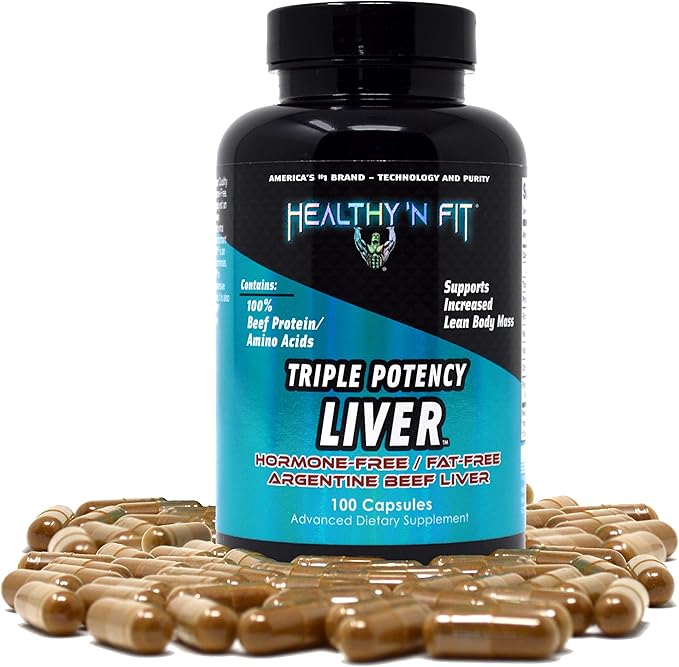 Healthy 'N Fit Triple Potency Liver (500 Capsule Mega-Value) - Pure Argentine Desiccated Beef Liver. Grass Fed Hormone Free Pasture Raised No Fillers.